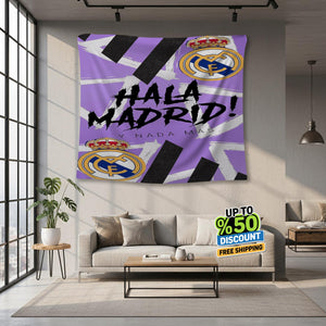 Real Madrid Rug Real Madrid CF Tapestry: Hala Madrid Custom Logo