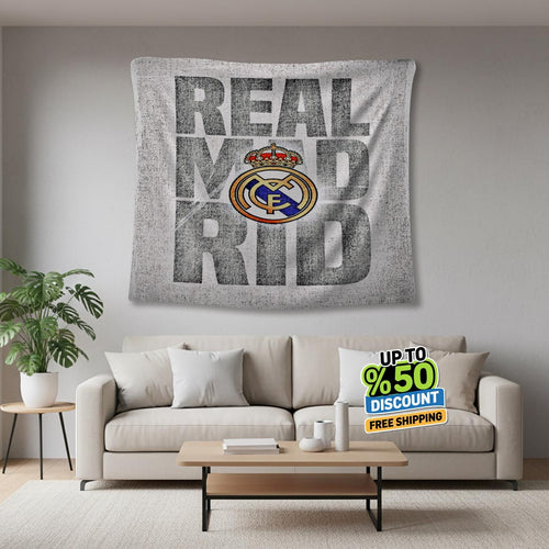 Real Madrid Rug Real Madrid CF Tapestry: Real Madrid Custom Logo