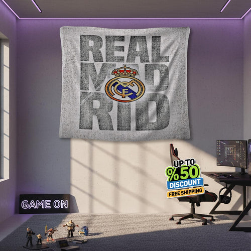 Real Madrid Rug Real Madrid CF Tapestry: Real Madrid Custom Logo