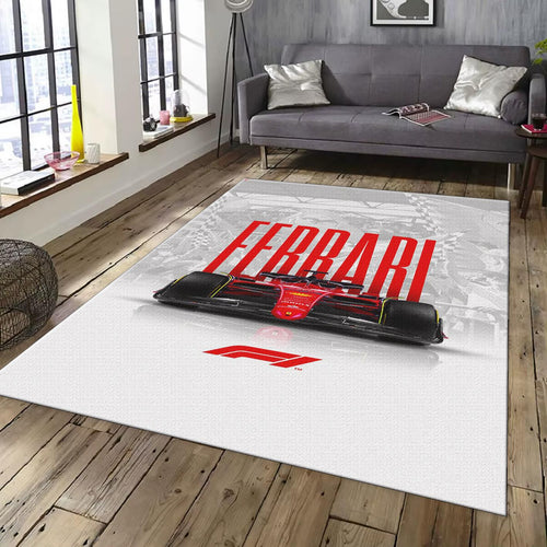 Ferrari F1 Rug, Ferrari F1 Rug: Black & Red Racing Lines
