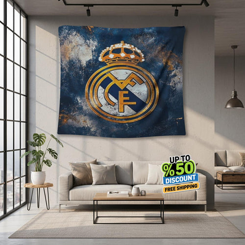 Real Madrid Rug Real Madrid CF Tapestry: Real Madrid Custom Logo