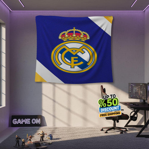 Real Madrid Rug Real Madrid CF Tapestry: Real Madrid Logo Woven
