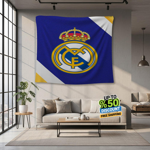 Real Madrid Rug Real Madrid CF Tapestry: Real Madrid Logo Woven
