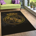 Real Madrid Rug, Real Madrid Rug: Black & Gold Football Team Logo