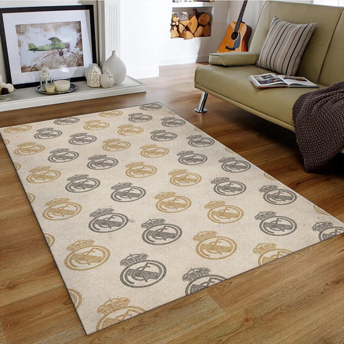 Real Madrid Rug Real Madrid Rug: Vintage Football Team Mini Logos