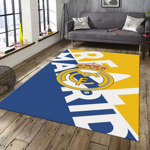 Real Madrid Rug Real Madrid Football Rug: Vintage Cross