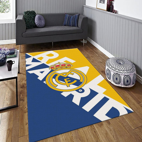 Real Madrid Rug Real Madrid Football Rug: Vintage Cross