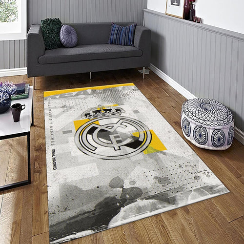 Real Madrid Rug Real Madrid Football Rug: Vintage Style Spray