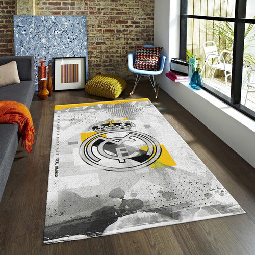 Real Madrid Rug Real Madrid Football Rug: Vintage Style Spray