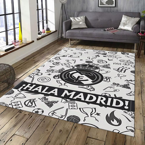 Real Madrid Rug, Real Madrid Football Rug: Vintage Street Art