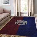 FC Barcelona Rug Silver Logo Barça Carpet for Fans & Kids Room