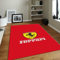Ferrari F1 Rug, Red Background Logo