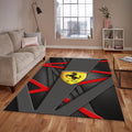 Ferrari F1 Rug Carbon Back Red Formula 1 Racing Carpet for Garage