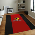 Ferrari F1 Rug Black Borders Formula 1 Racing Carpet for Garage &