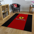 Ferrari F1 Rug Black Borders Formula 1 Racing Carpet for Garage &