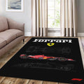 Ferrari F1 Rug, F1 Car on Tech Draw