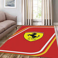 Ferrari F1 Rug Curved Lines/Logo Formula 1 Racing Carpet for