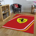 Ferrari F1 Rug Curved Lines/Logo Formula 1 Racing Carpet for