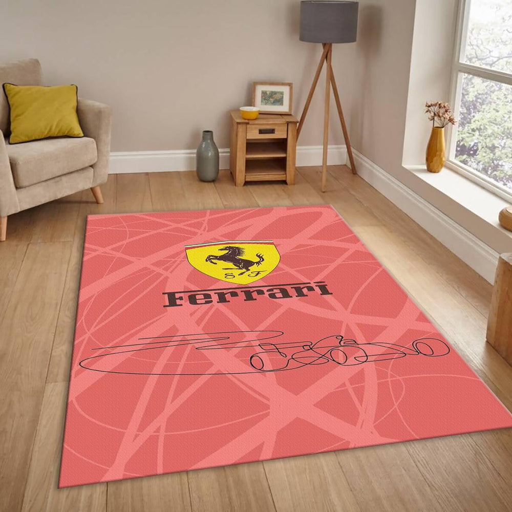 Ferrari F1 Rug F1 Car Tech Draw Formula 1 Racing Carpet for