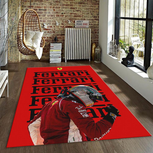 Ferrari F1 Rug Car Person Gift Formula 1 Racing Carpet for Garage