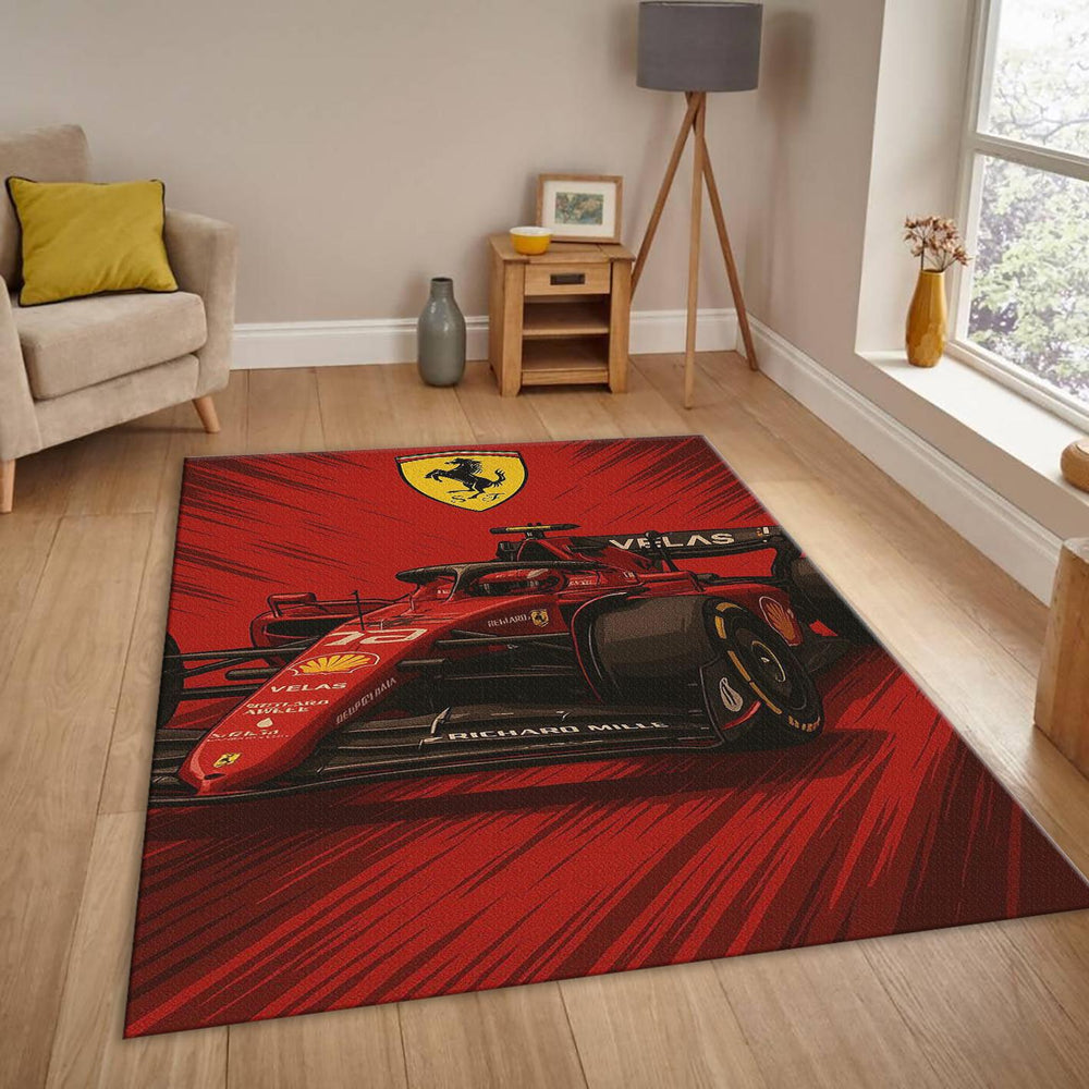 Ferrari F1 Rug Car Person Gift Formula 1 Racing Carpet for Garage