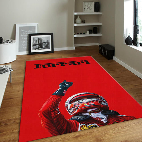 Ferrari F1 Rug Car Person Gift Formula 1 Racing Carpet for Garage
