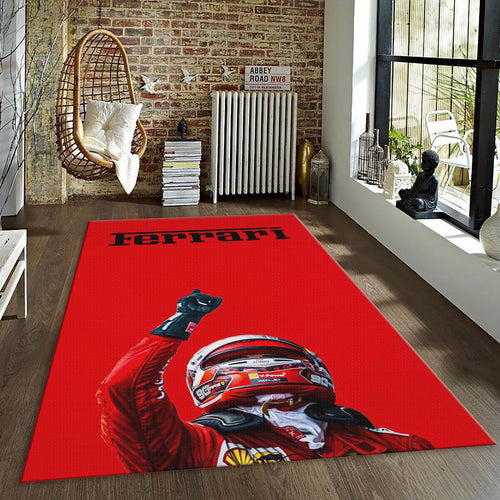 Ferrari F1 Rug Car Person Gift Formula 1 Racing Carpet for Garage