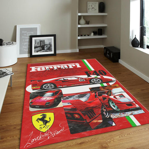 Ferrari F1 Rug Car Person Gift Formula 1 Racing Carpet for Garage
