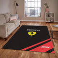 Ferrari F1 Rug Simple Logo and F1 Formula 1 Racing Carpet for