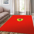 Ferrari F1 Rug Basic Logo on Red Formula 1 Racing Carpet for