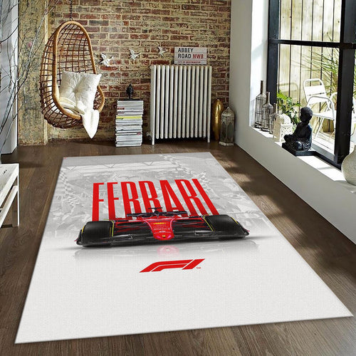 Ferrari F1 Rug Car Person Gift Formula 1 Racing Carpet for Garage
