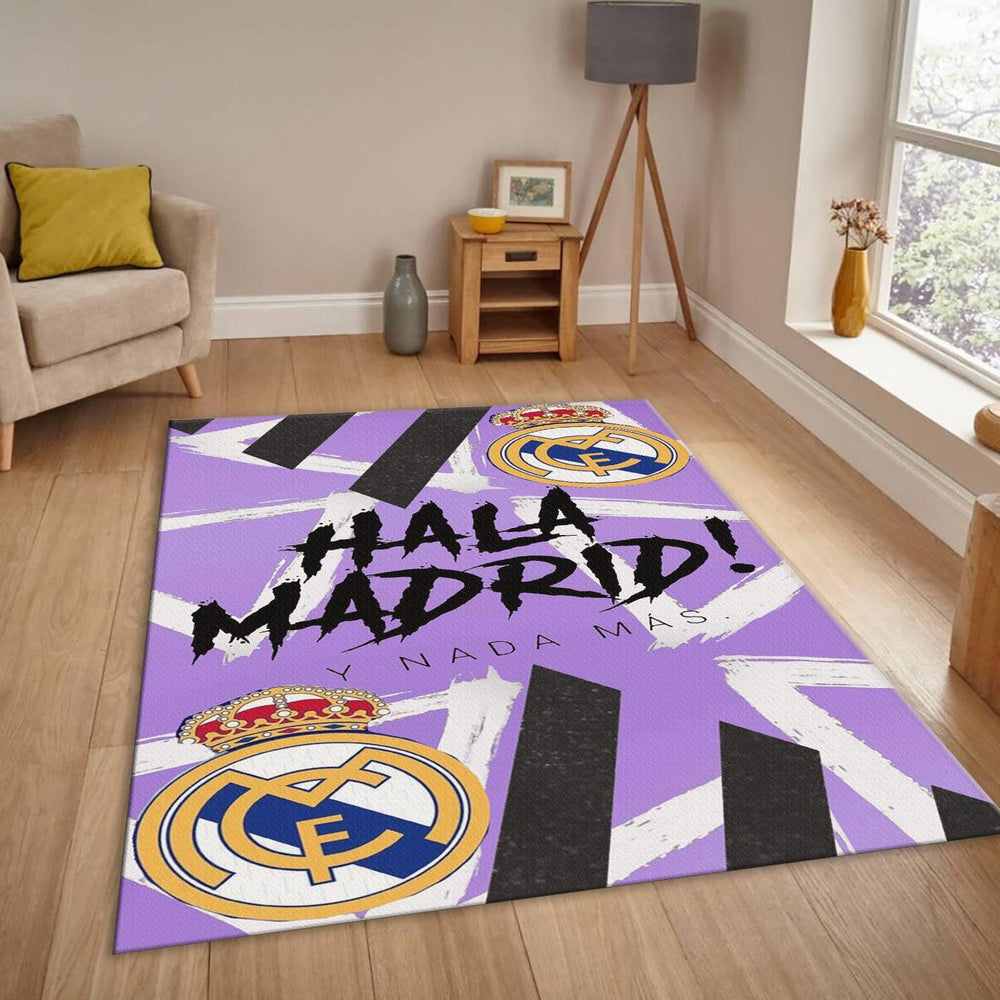 Real Madrid Rug Live Colors Football Carpet for Garage & Kids