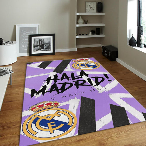 Real Madrid Rug Live Colors Football Carpet for Garage & Kids