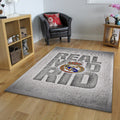 Real Madrid Rug Sketch Football Carpet for Garage & Kids Room
