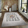 Real Madrid Rug Sketch Football Carpet for Garage & Kids Room