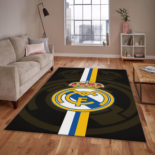 Real Madrid Rug, Big Dark Logo Background RM