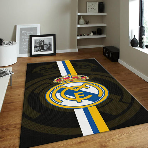 Real Madrid Rug, Big Dark Logo Background RM