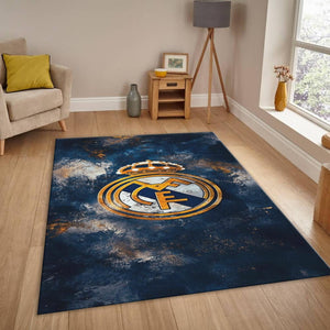 Real Madrid Rug Vintage Football Carpet for Garage & Kids Room