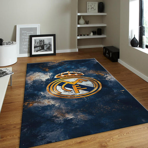 Real Madrid Rug Vintage Football Carpet for Garage & Kids Room