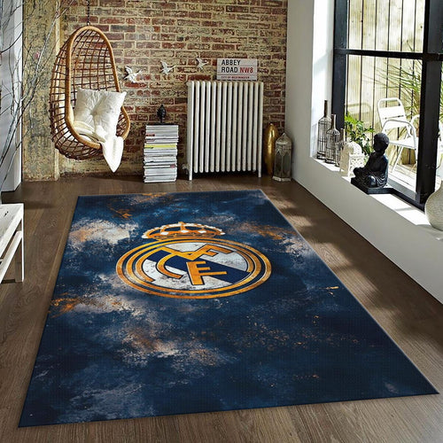 Real Madrid Rug Vintage Football Carpet for Garage & Kids Room