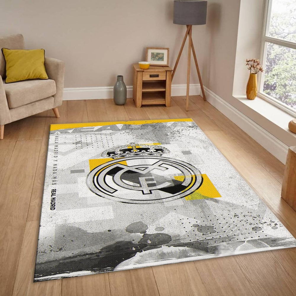 Real Madrid Rug Vintage Back Football Carpet for Garage & Kids