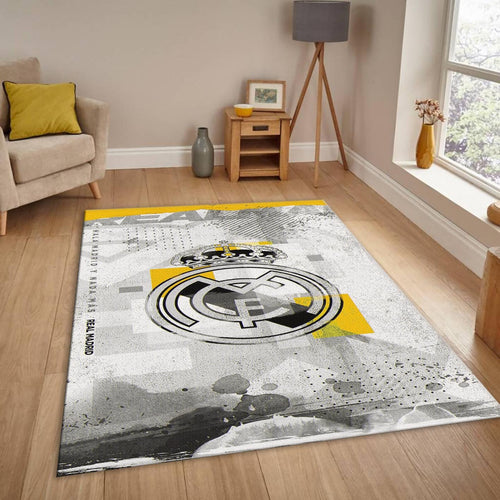 Real Madrid Rug Vintage Back Football Carpet for Garage & Kids