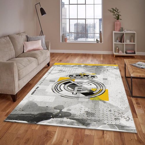 Real Madrid Rug Vintage Back Football Carpet for Garage & Kids