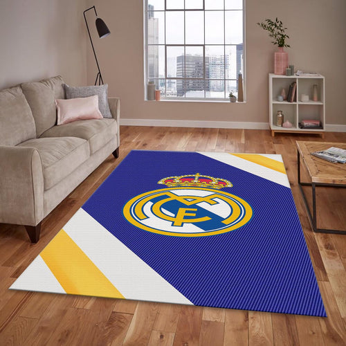 Real Madrid Rug Original Colour Football Carpet for Garage & Kids