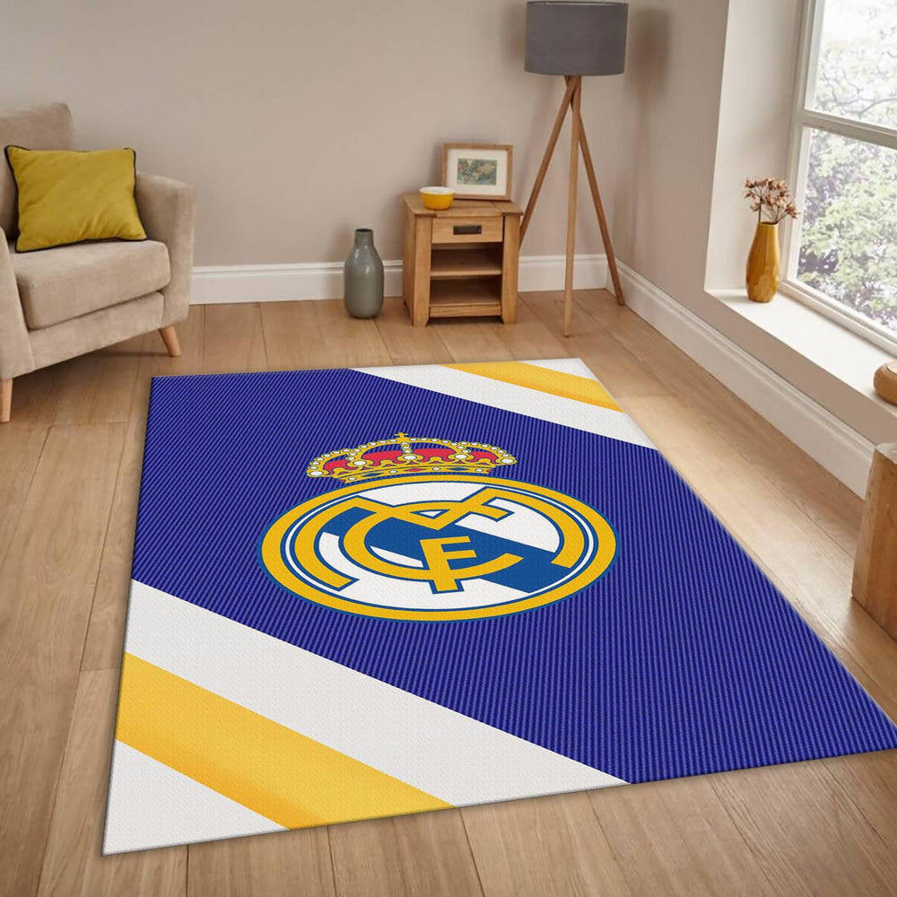 Real Madrid Rug Original Colour Football Carpet for Garage & Kids