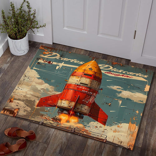 Spaceship Rug, Astronaut Rug, Area Rug, Non Slip Rug, Artistic