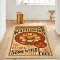 Wildflower Rug, Sunflower Rug, Area Rug, Non Slip Rug, Artistic