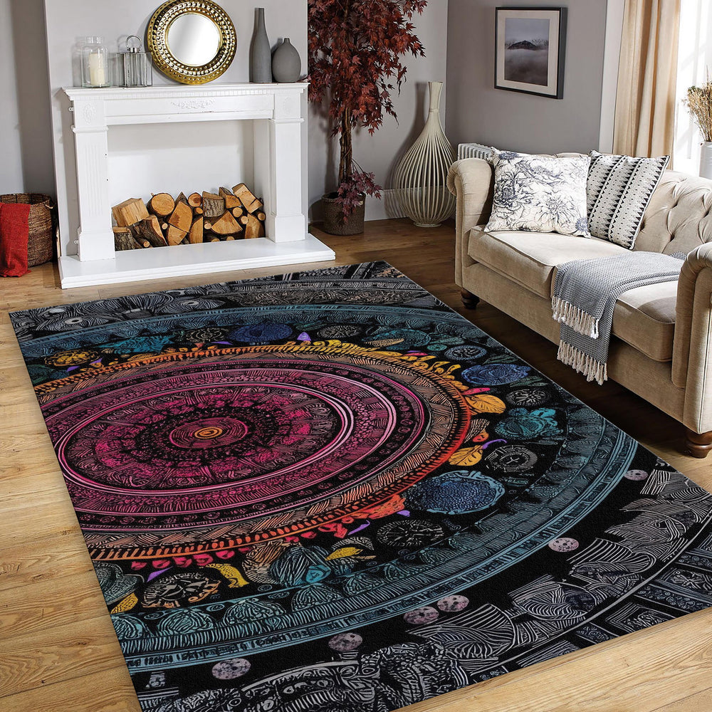 Abstract Area Rug, Colorful Indie Room Decor, Modern Non Slip