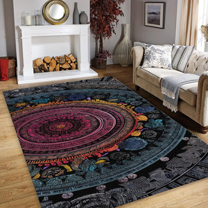 Abstract Area Rug, Colorful Indie Room Decor, Modern Non Slip