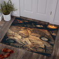 Map Rug, Compass Rug, Abstract Area Rug, Modern Non Slip